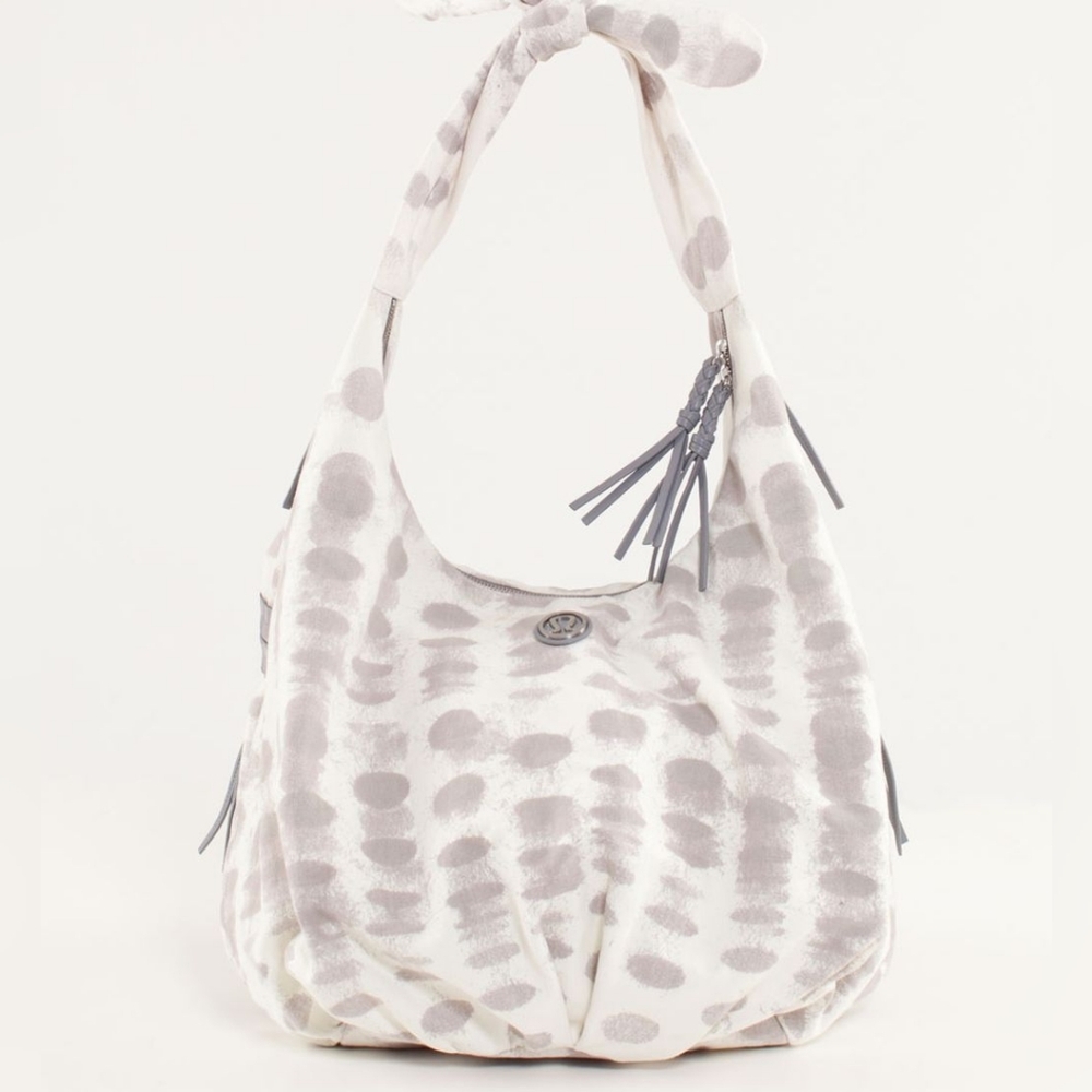EUC Lululemon Sackasana Seaside Dot White/Fossil Yoga Hobo Bag!